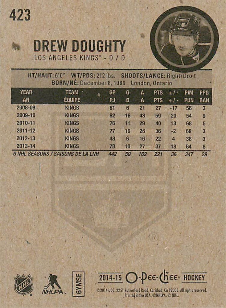 2014-15 UD O-Pee-Chee - Drew Doughty #423