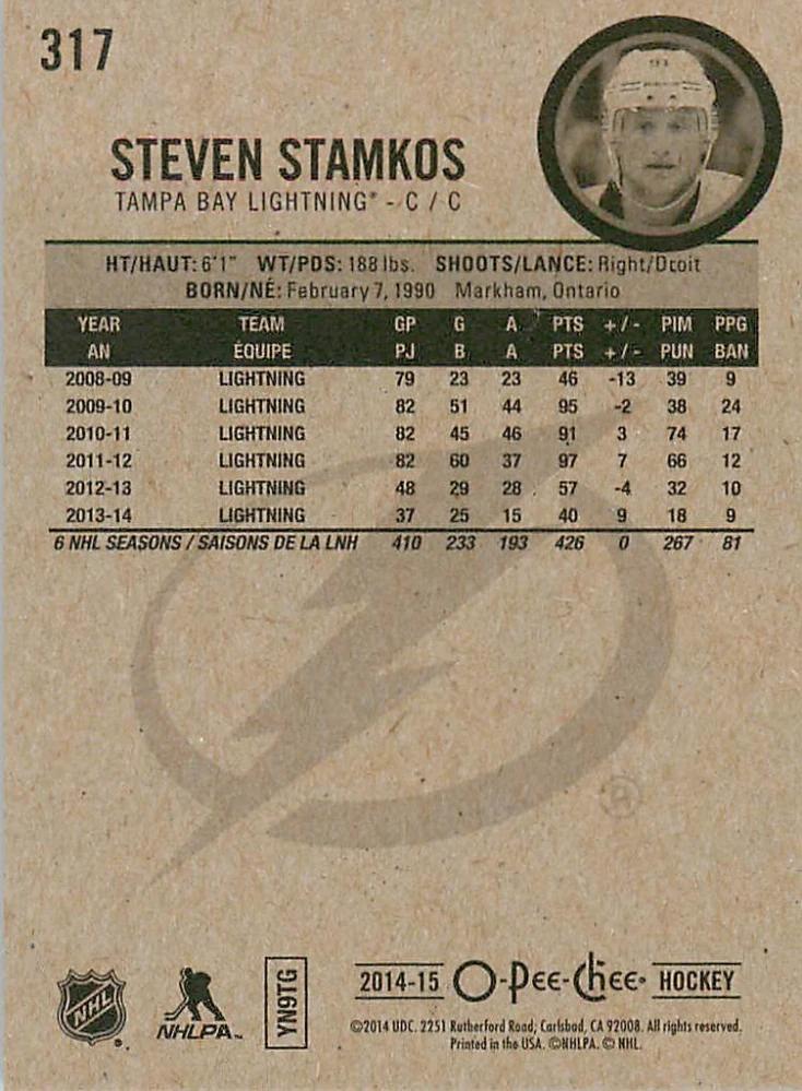 2014-15 UD O-Pee-Chee - Steven Stamkos #317