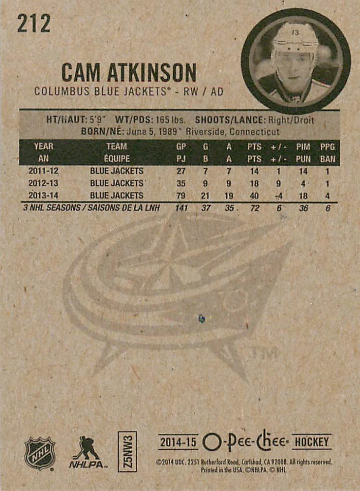 2014-15 UD O-Pee-Chee - Cam Atkinson #212