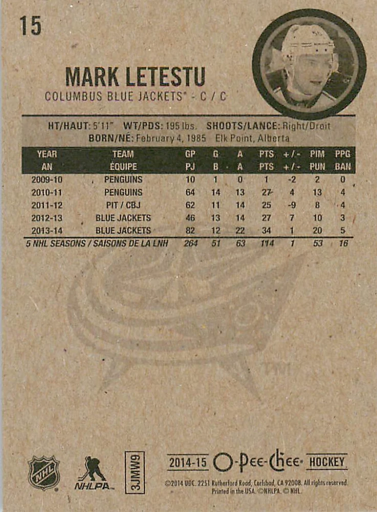 2014-15 UD O-Pee-Chee - Mark Letestu #15