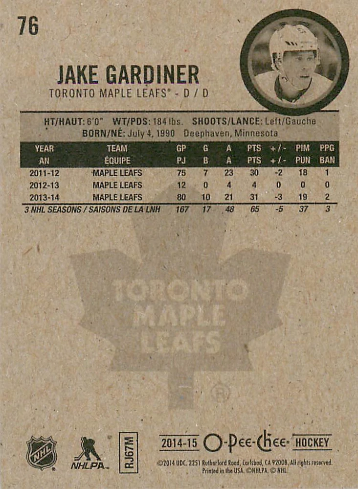 2014-15 UD O-Pee-Chee - Jake Gardiner #76