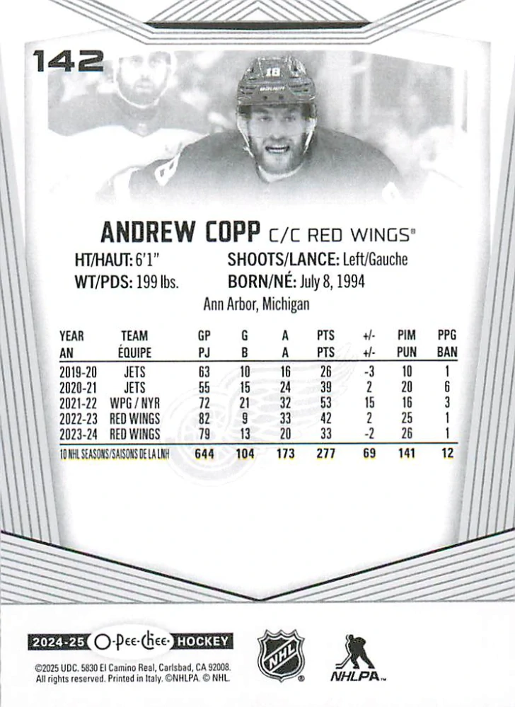 2024-25 UD O-Pee-Chee - Andrew Copp #142