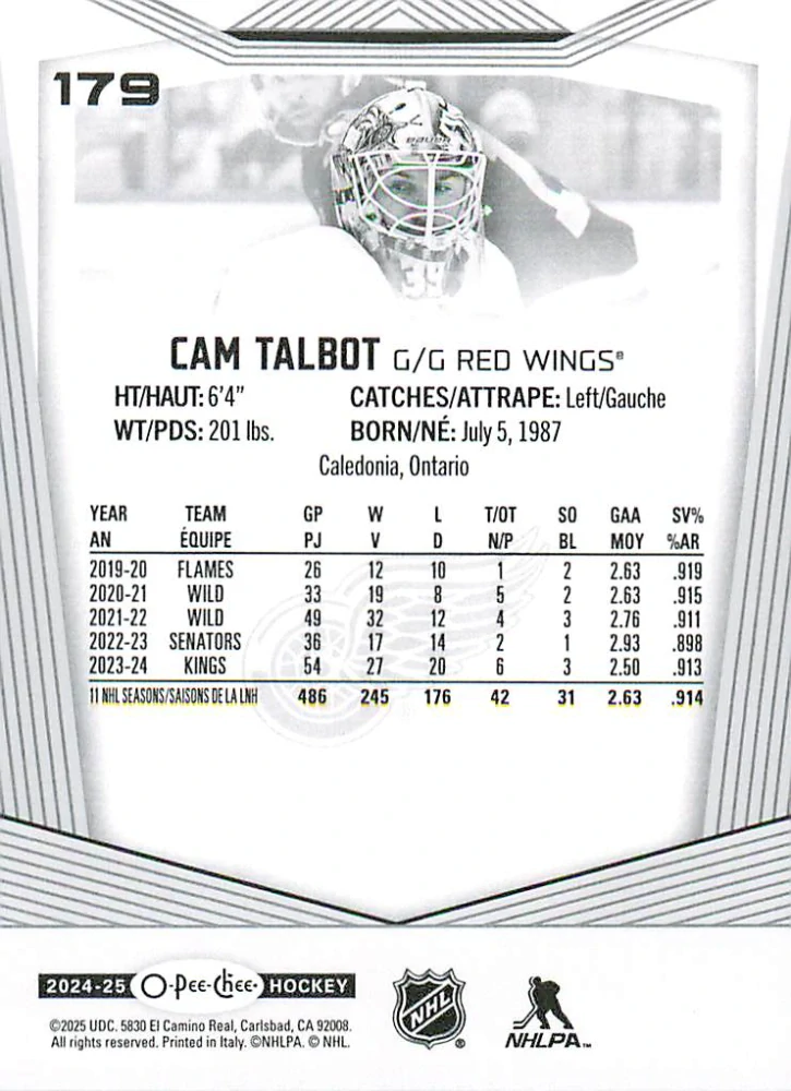 2024-25 UD O-Pee-Chee - Cam Talbot #179