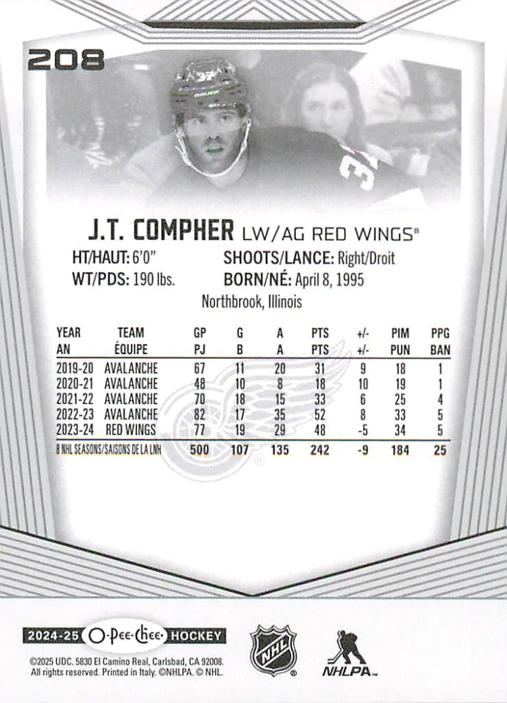 2024-25 UD O-Pee-Chee - J.T. Compher #208