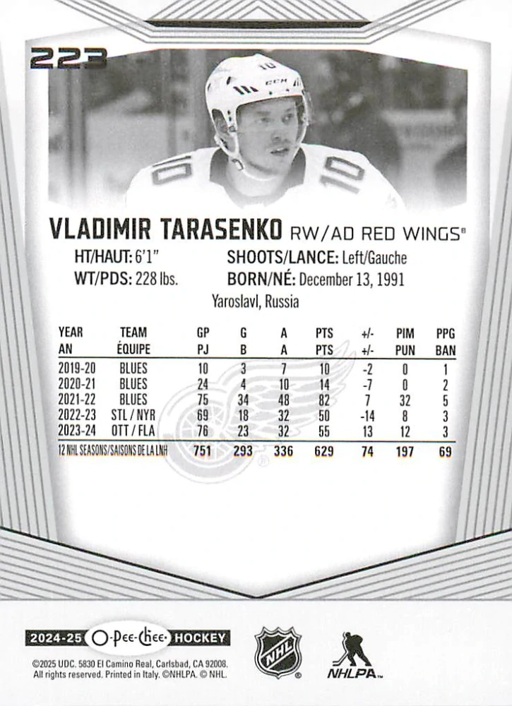 2024-25 UD O-Pee-Chee - Vladimir Tarasenko #223