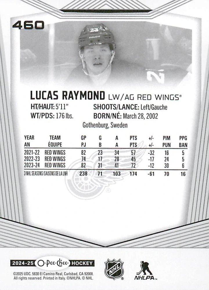 2024-25 UD O-Pee-Chee - Lucas Raymond #460