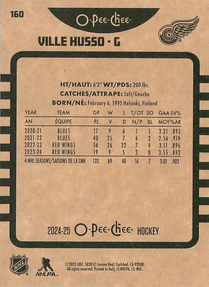 2024-25 UD O-Pee-Chee - Ville Husso - Retro #160