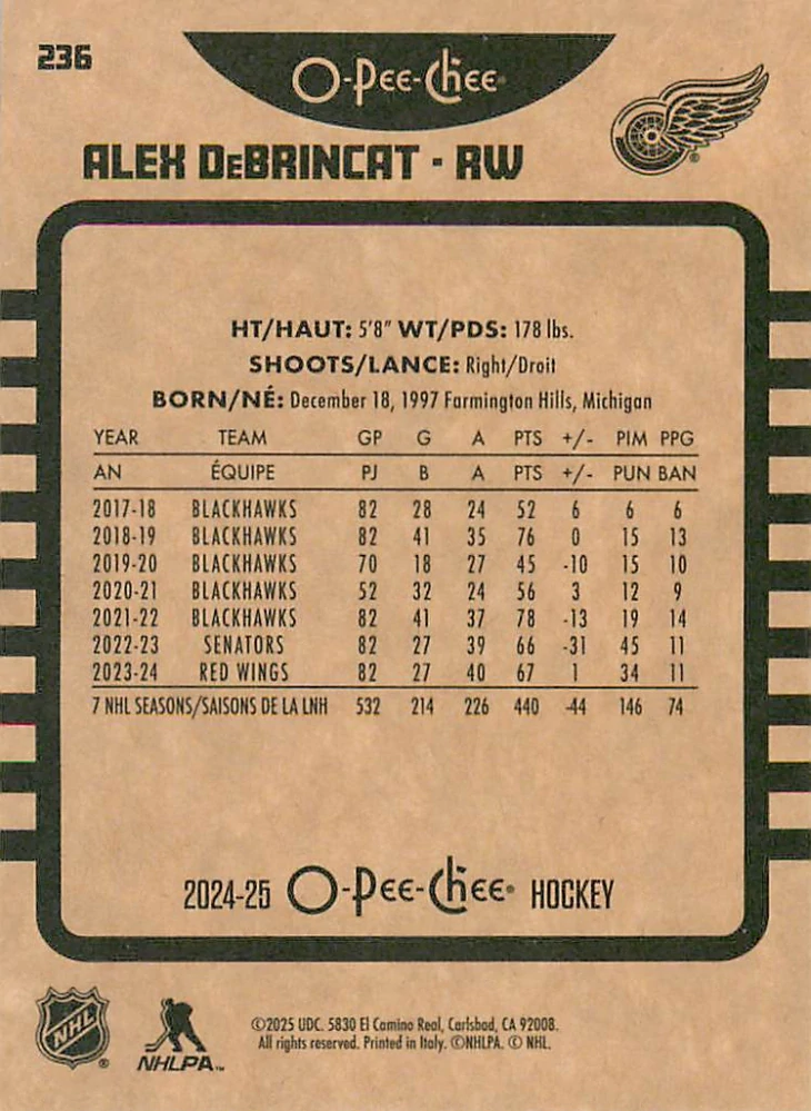 2024-25 UD O-Pee-Chee - Alex DeBrincat - Retro #236