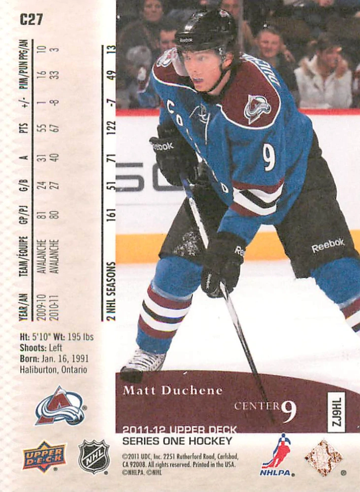 2011-12 UD Series 1 - Matt Duchene - Canvas #C27