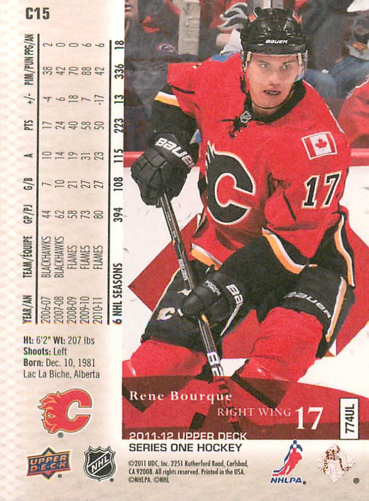 2011-12 UD Series 1 - Rene Bourque - Canvas #C15