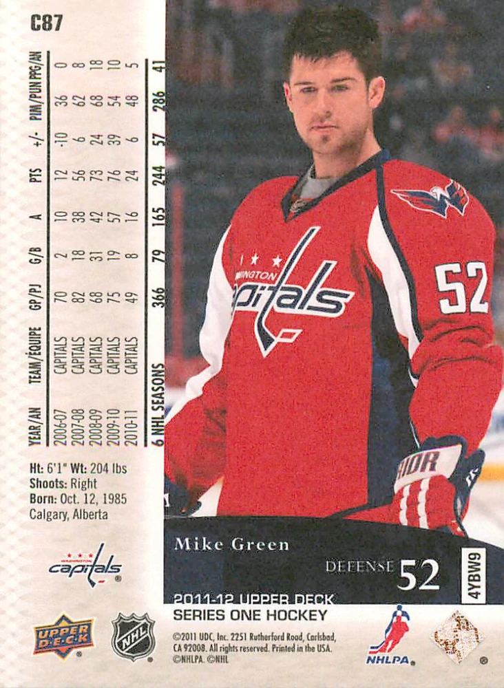 2011-12 UD Series 1 - Mike Green - Canvas #C87