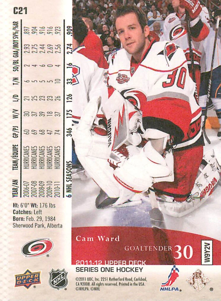 2011-12 UD Series 1 - Cam Ward - Canvas #C21