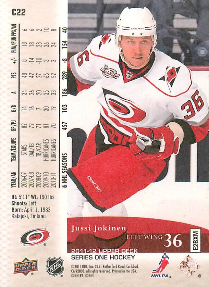 2011-12 UD Series 1 - Jussi Jokinen - Canvas #C22