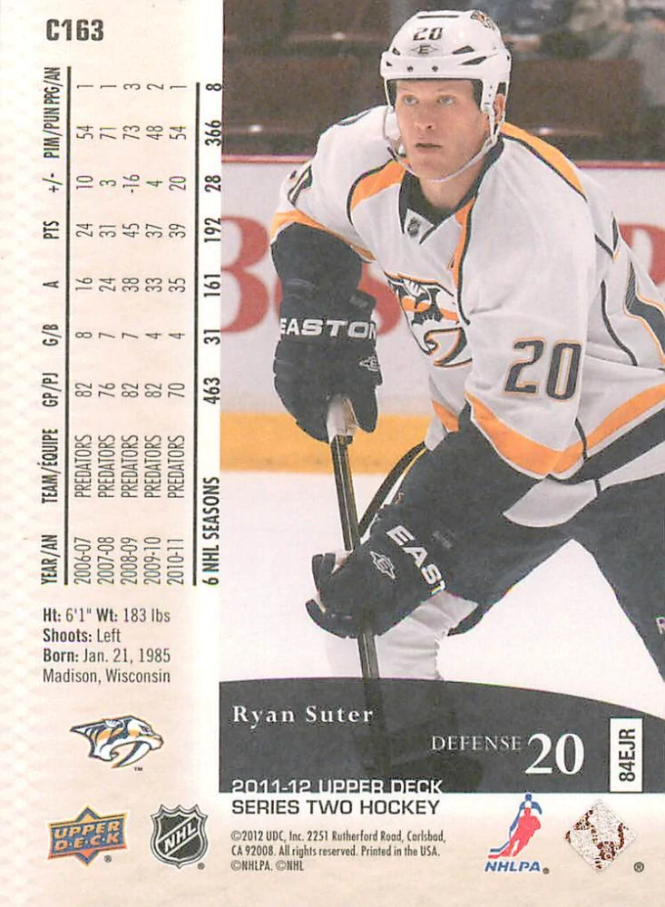 2011-12 UD Series 2 - Ryan Suter - Canvas #C163
