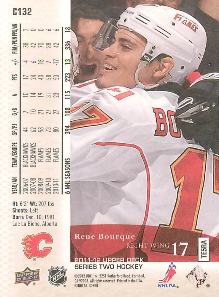 2011-12 UD Series 2 - Rene Bourque - Canvas #C132