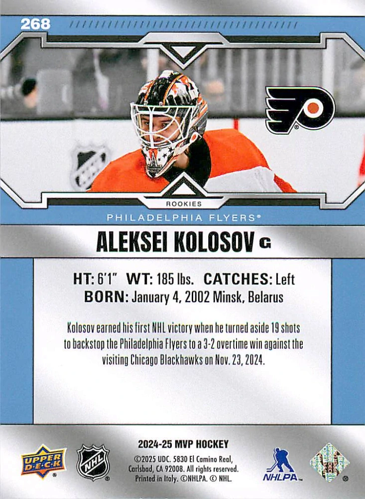 2024-25 UD MVP - Aleksei Kolosov - Rookie (Redemption) #268