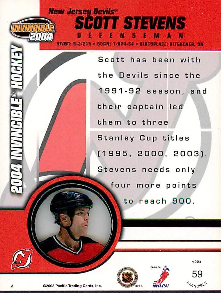2003-04 Pacific Invincible - Scott Stevens #59