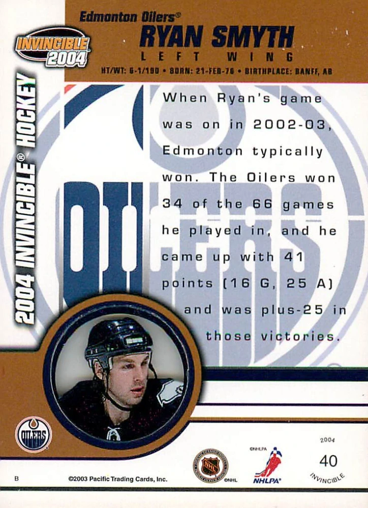 2003-04 Pacific Invincible - Ryan Smith #40