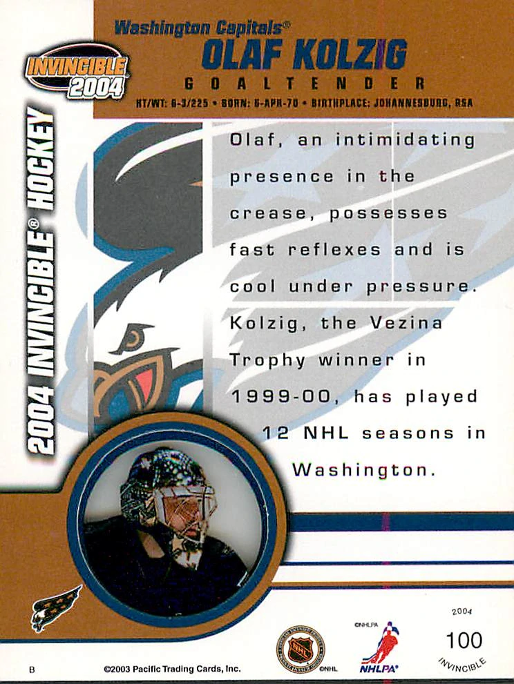 2003-04 Pacific Invincible - Olaf Kolzig #100