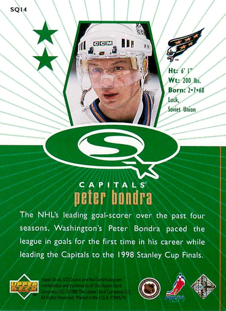 1998-99 UD Choice - Peter Bondra - Starquest Green #SQ14