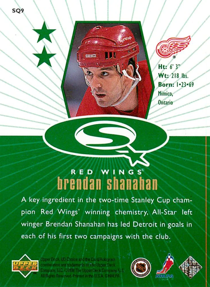 1998-99 UD Choice - Brendan Shanahan - Starquest Green #SQ9