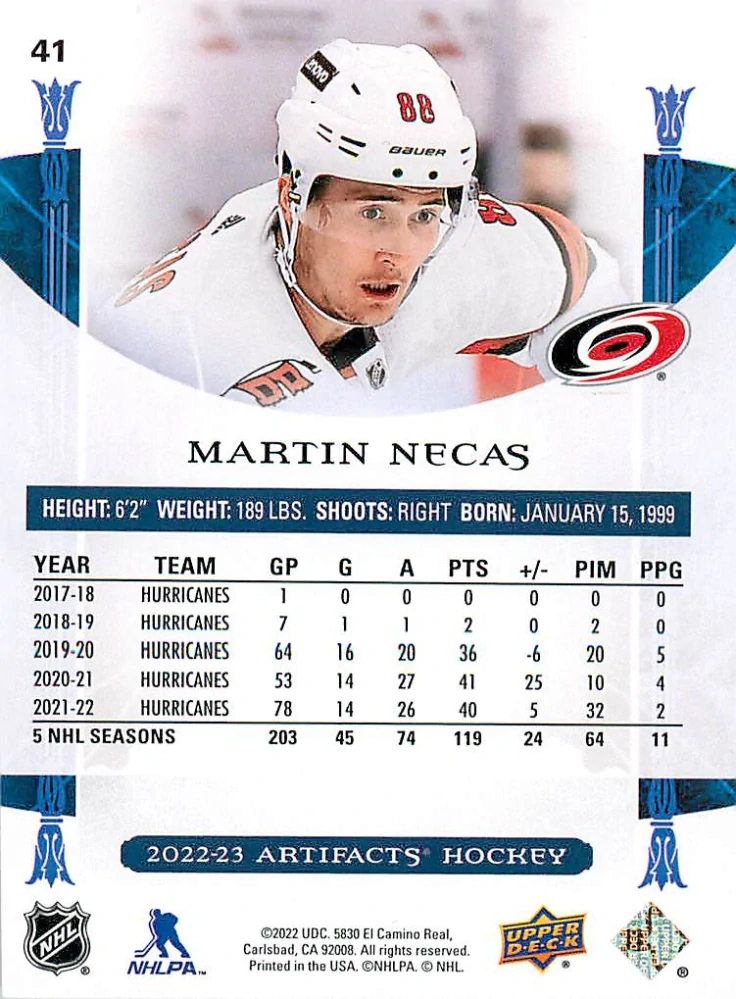 2022-23 UD Artifacts - Martin Nečas - Ruby /499 #41