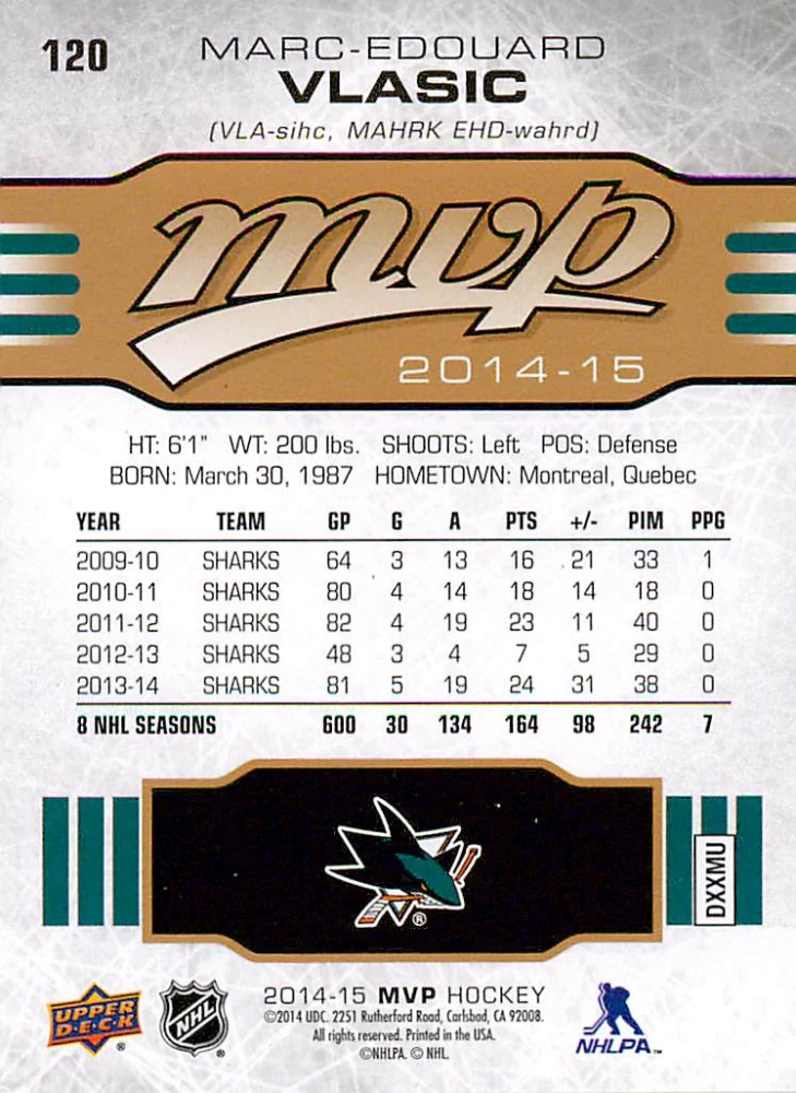 2014-15 UD MVP - Marc-Edouard Vlasic #120