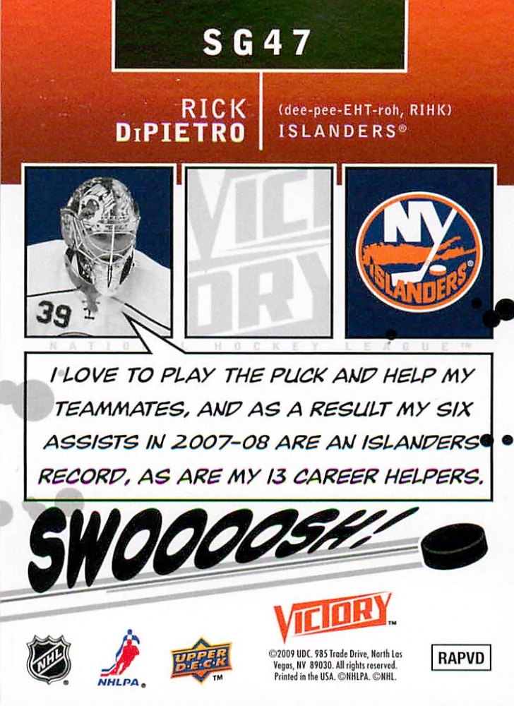 2009-10 UD Victory - Rick DiPietro - Stars of the Game #SG47