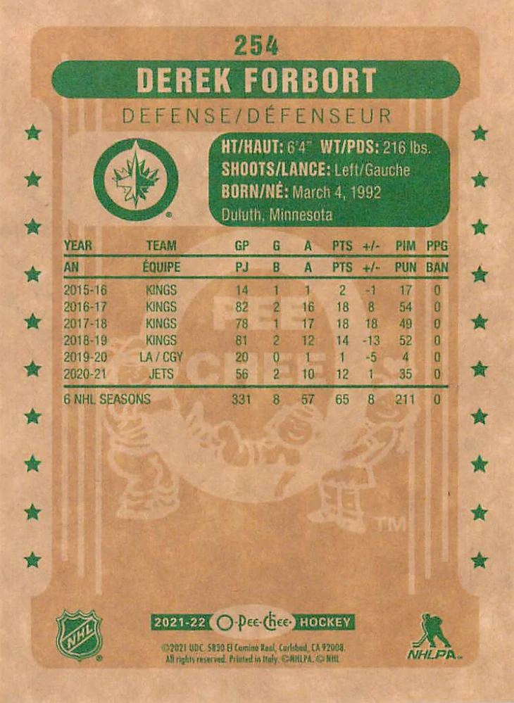 2021-22 UD O-Pee-Chee - Derek Forbort - Retro #254