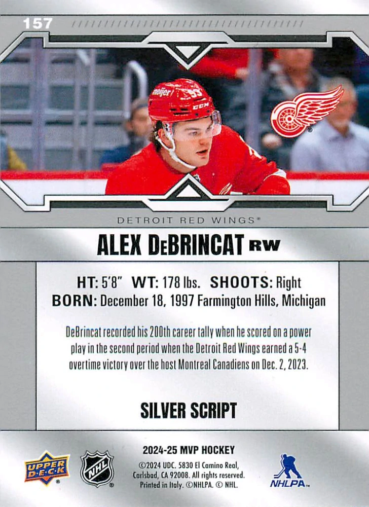 2024-25 UD MVP - Alex DeBrincat - Silver Script #157