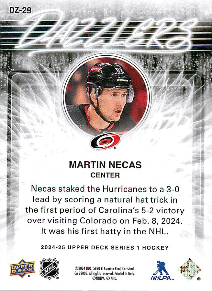 2024-25 UD Series 1 - Martin Nečas - Dazzlers Blue #DZ-29