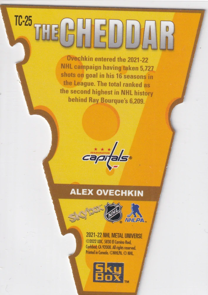 2021-22 UD Skybox Metal Universe - Alex Ovechkin - The Cheddar #TC-25