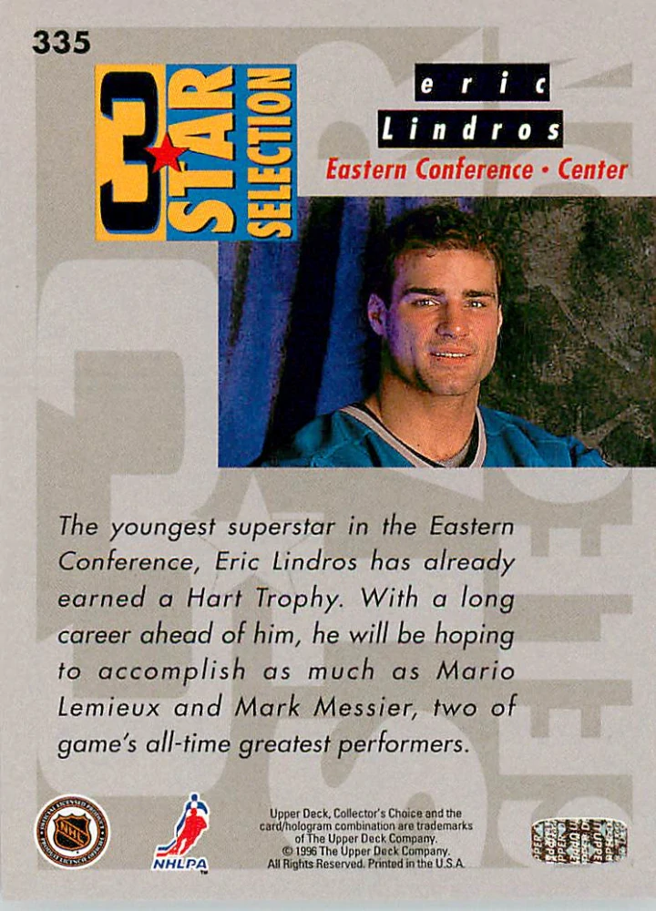 1996-97 UD Collectors Choice - Eric Lindros, Mark Messier, Mario Lemieux - 3 Star Selection #335