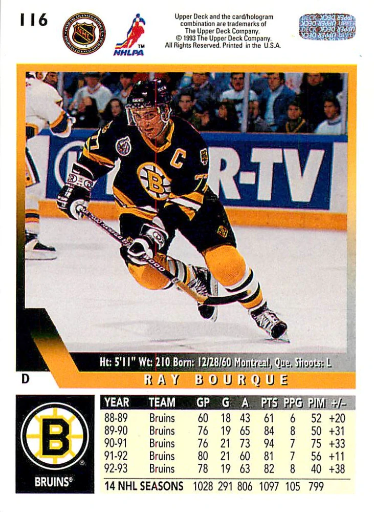 1993-94 UD Series - Ray Bourque #116