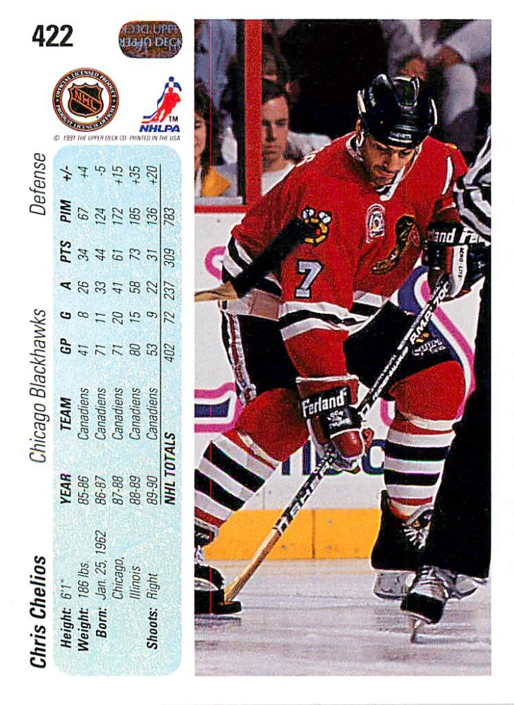 1990-91 UD Series - Chris Chelios #422