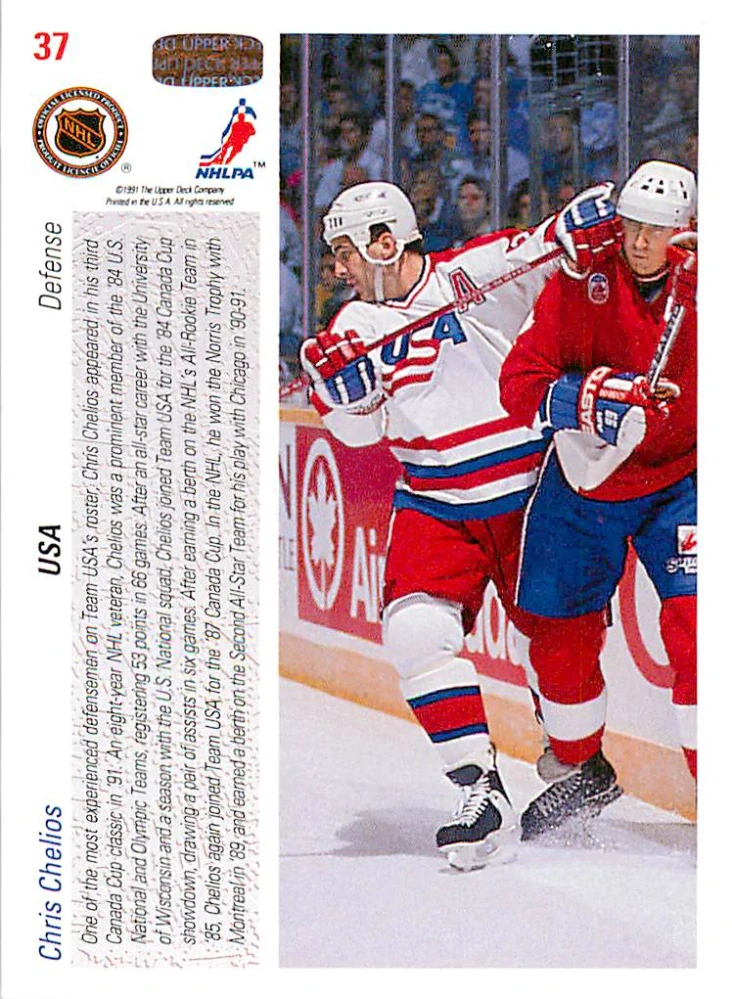 1991-92 UD Series - Chris Chelios - Canada Cup #37