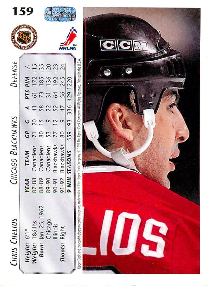 1992-93 UD Series - Chris Chelios #159