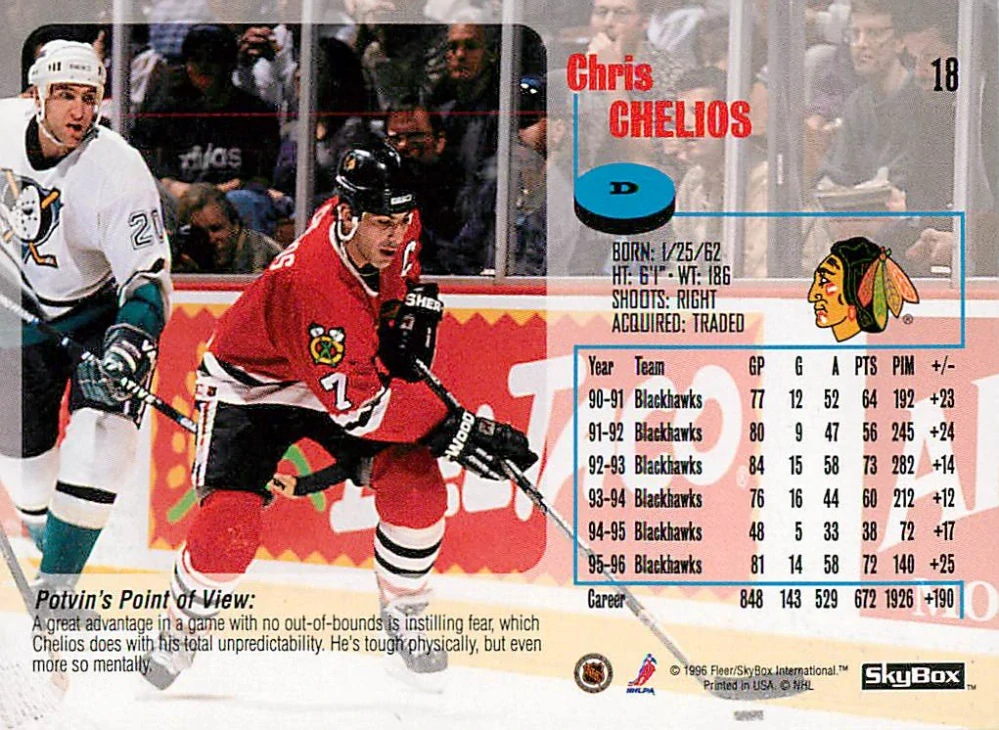 1996-97 Skybox Impact - Chris Chelios #18