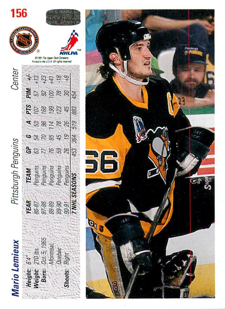 1991-92 UD Series - Mario Lemieux #156