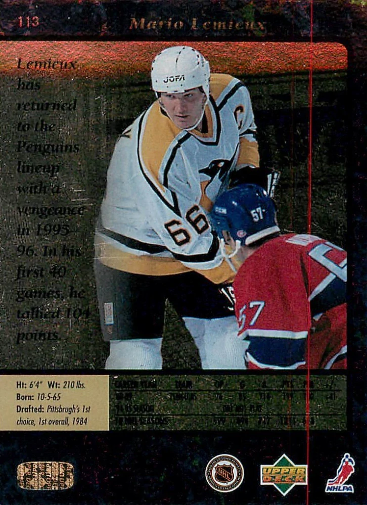 1995-96 UD SP - Mario Lemieux #113