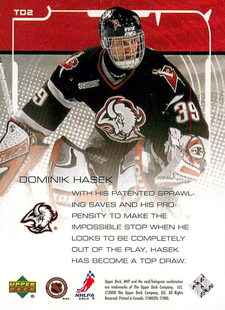 2000-01 UD MVP - Dominik Hašek - Top Draws #TD2