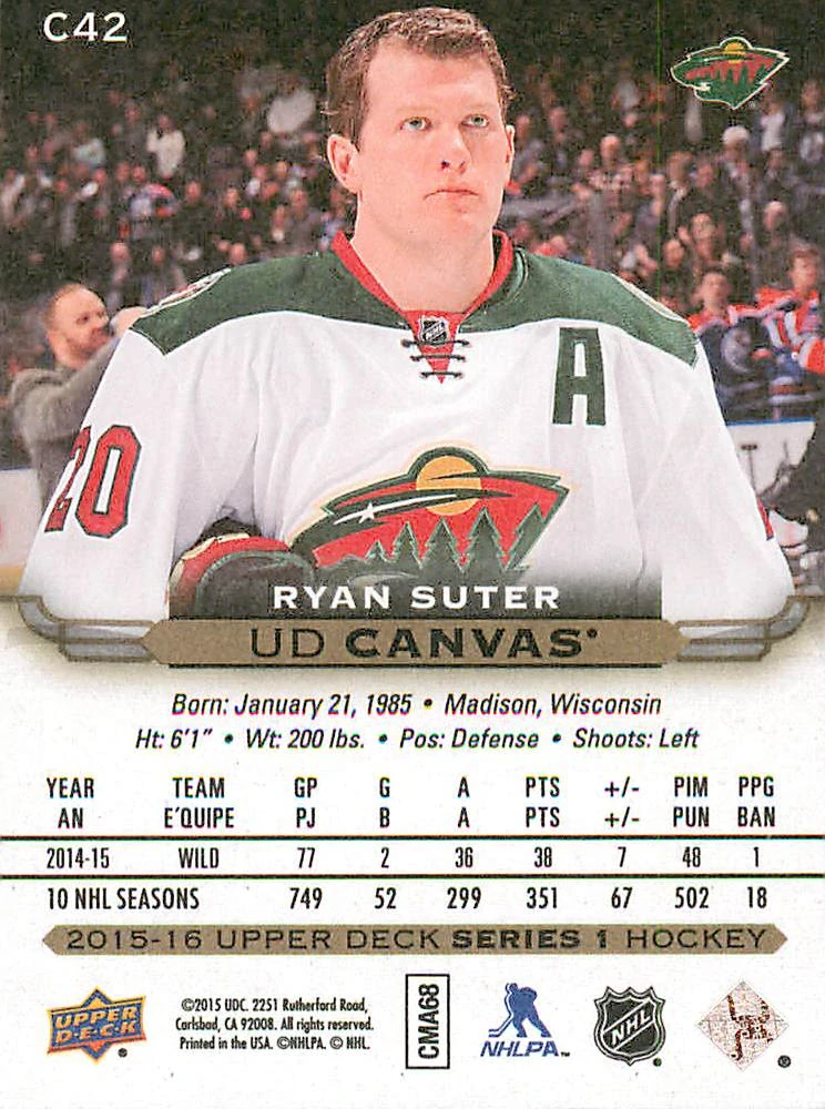 2015-16 UD Series 1 - Ryan Suter - Canvas #C42