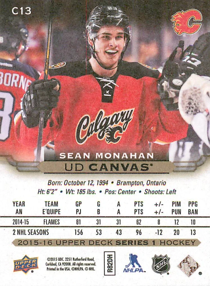 2015-16 UD Series 1 - Sean Monahan - Canvas #C13