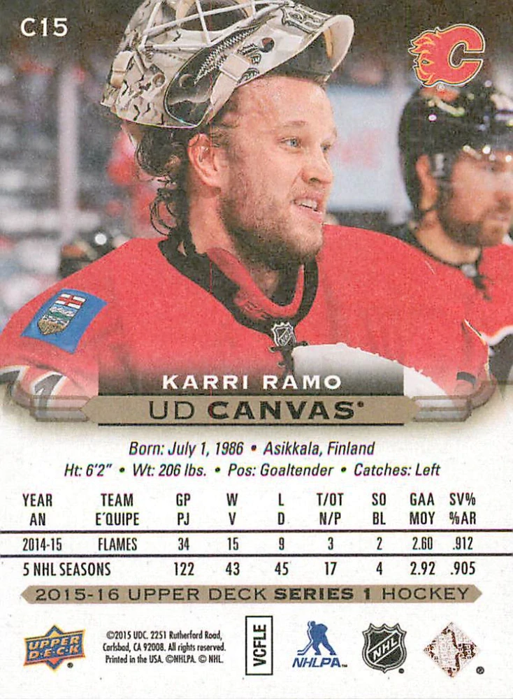 2015-16 UD Series 1 - Karri Ramo - Canvas #C15