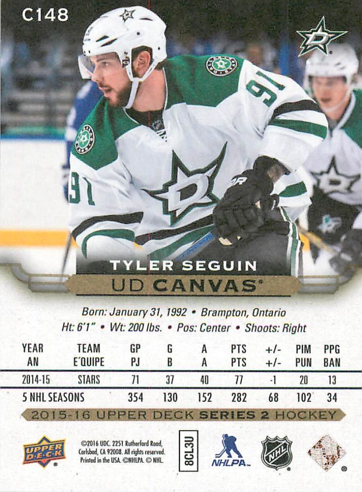 2015-16 UD Series 2 - Tyler Seguin - Canvas #C148