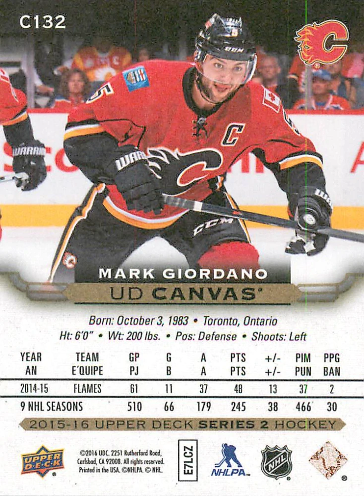 2015-16 UD Series 2 - Mark Giordano - Canvas #C132
