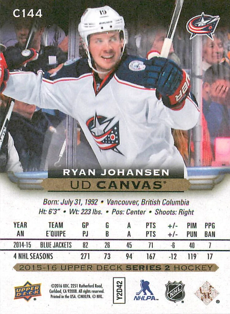 2015-16 UD Series 2 - Ryan Johansen - Canvas #C144