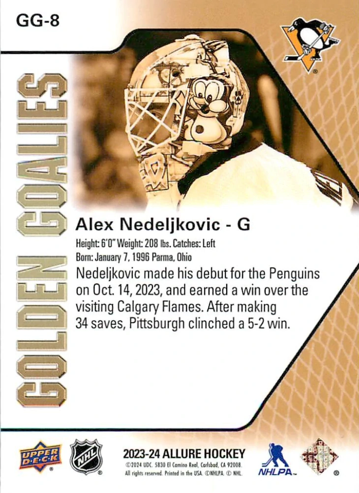 2023-24 UD Allure - Alex Nedeljkovic - Golden Goalies #GG-8