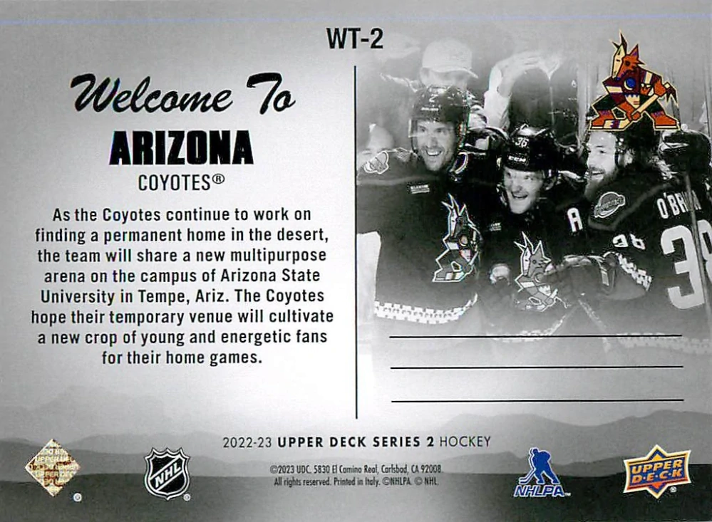 2022-23 UD Series 2 - Welcome To Arizona #WT-2
