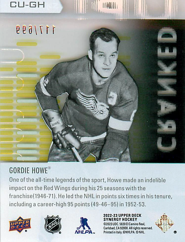 2022-23 UD Synergy - Gordie Howe - Cranked Up! /699 #CU-GH